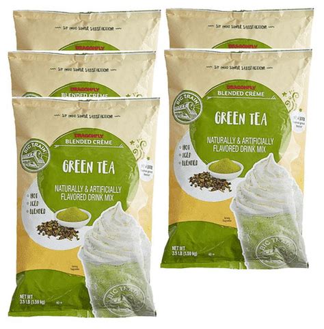 Amazon Com Big Train Dragonfly Green Tea Blended Cr Me Beverage Mix 3 5 Pound Pack Of 1 Grocery Gourmet Food