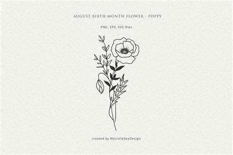 August Birth Flower Minimalist Tattoo At Andy Summer Blog