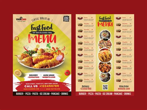 Food Menu And Restaurant Story Template Design Free Psd