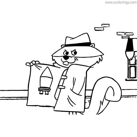 Secret Squirrel Coloring Pages Jacket With Rocket Xcolorings Com