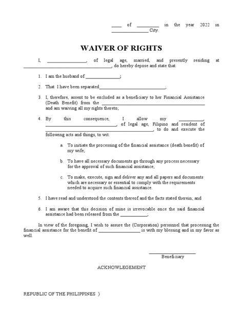 Waiver Of Rights And Protections Afford Under Form Fill Online